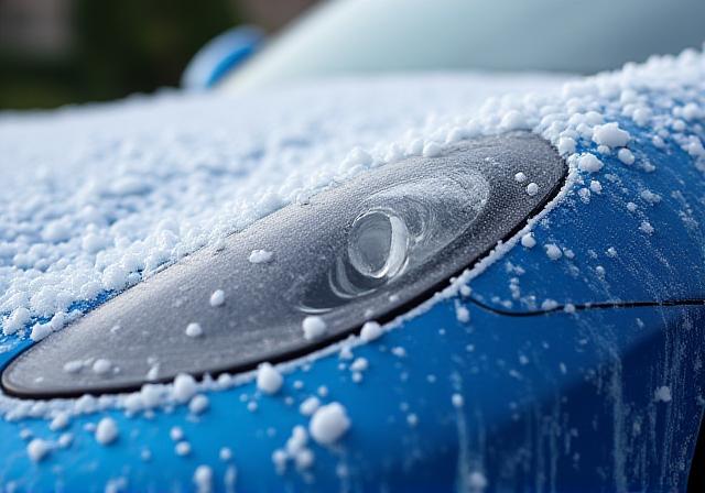 Auto ricoperta di schiuma attiva durante il lavaggio